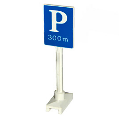 LEGO Road Sign Square-Tall with Parking `P` and `300m` Pattern 675P01