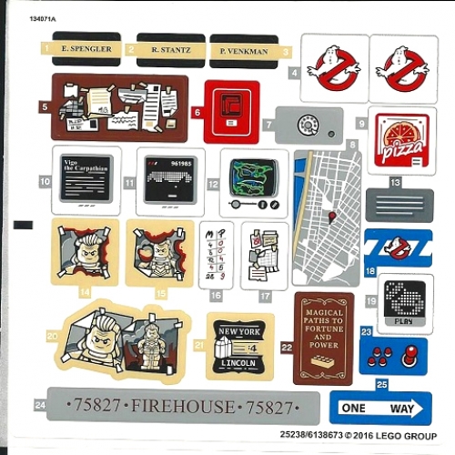 LEGO Sticker for Set 75827 - Sheet 1 (25233/6138629) 75827STK01