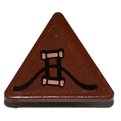 LEGO Road Sign 2 x 2 Triangle with Clip with Copper Handles Pattern (Sticker) - Set 70602 892PB027