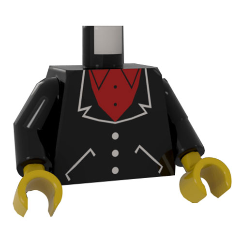 LEGO Torso Suit and Red Shirt Pattern / Black Arms / Yellow Hands 973P22C01