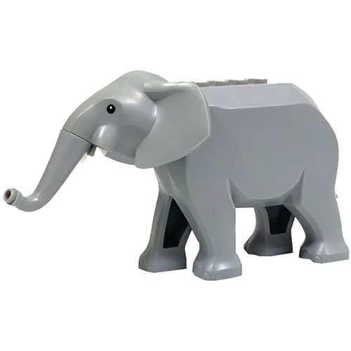 LEGO Elephant Type 2 with Short White Tusks ELEPHANT2C02