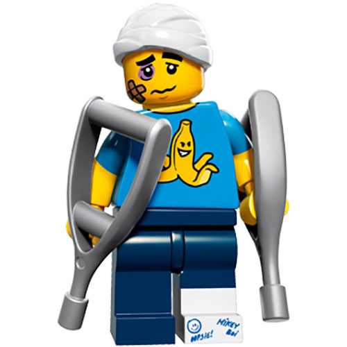 LEGO Minifigura Clumsy Guy, Series 15 (Complete Set with Stand and Accessories) COL15-4