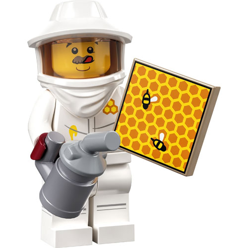 LEGO Minifigura Beekeeper, Series 21 (Complete Set with Stand and Accessories) COL21-7