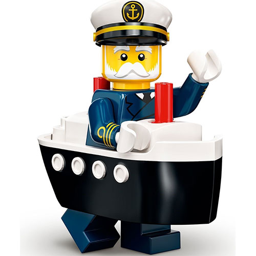 LEGO Minifigura Ferry Captain, Series 23 (Complete Set with Stand and Accessories) COL23-10