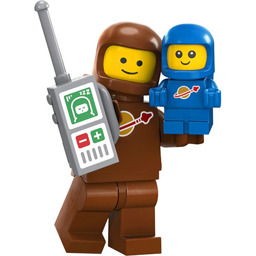 LEGO Minifigura Brown Astronaut and Spacebaby, Series 24 (Complete Set with Stand and Accessories) COL24-3