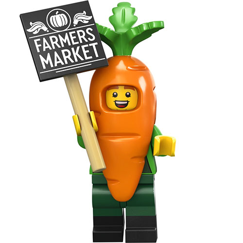 LEGO Minifigura Carrot Mascot, Series 24 (Complete Set with Stand and Accessories) COL24-4