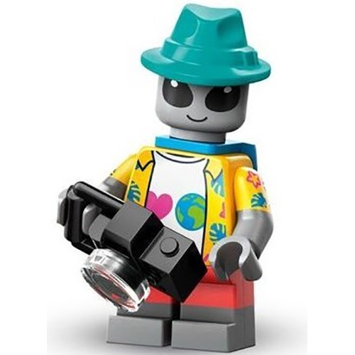 LEGO Minifigur Alien Tourist, Series 26 (Complete Set with Stand and Accessories) COL26-3