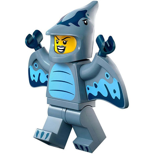 LEGO Minifigur Pterodactyl Costume Fan, Series 27 (Complete Set with Stand and Accessories) COL27-6