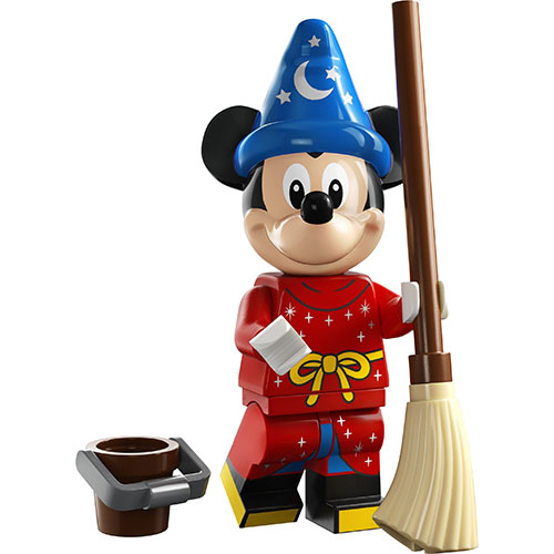 LEGO Minifigure Sorcerer`s Apprentice Mickey, Disney 100 (Complete Set with Stand and Accessories) COLDIS100-4