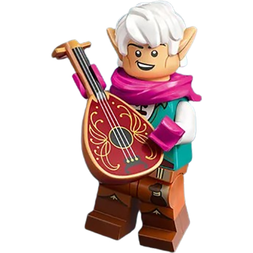 LEGO Minifigur Elf Bard, Dungeons & Dragons (Complete Set with Stand and Accessories) COLDND-9