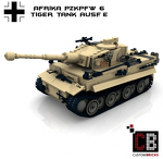 CUSTOMBRICKS Custom WW2 Afrikakorps PzKpfw VI Tiger Panzer 1222P