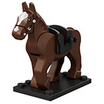 Brikblok Reddish Brown Horse with Saddle BB1013