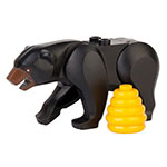 Brikblok Bear with 2 Studs on Back and Medium Nougat Muzzle Pattern with bees hive BBER001