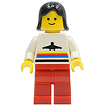 LEGO Minifigure Airport - Classic, Red Legs, Black Female Hair AIR011