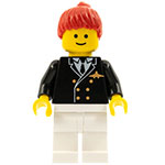 LEGO Minifigure Airport - Pilot, White Legs, Red Ponytail Hair AIR015