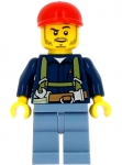 LEGO Minifigur Miner - Shirt with Harness and Wrench, Sand Blue Legs, Red Short Bill Cap CTY0333