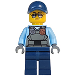 LEGO Minifigur Police - City Officer, Sunglasses, Gray Vest with Radio and Gold Badge, Dark Blue Legs, Dark Blue Cap CTY0619