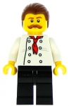 LEGO Minifigur Pizza Van Chef, Black Legs, Reddish Brown Moustache CTY0711