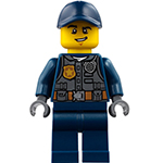 LEGO Minifigure Police - City Officer with Dark Bluish Gray Vest with Badge and Radio, Dark Blue Legs, Dark Blue Cap CTY0734