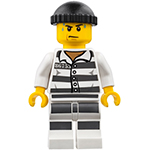 LEGO Minifigur Police - Jail Prisoner 86753 Prison Stripes, Black Knit Cap, White Striped Legs, Sweat Drops CTY0775