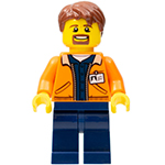 LEGO Minifigur Miner - Equipment Operator with Beard, Reddish Brown Hair CTY0895