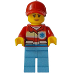 LEGO Minifigure Medic, Female, Peach Lips, Closed Mouth CTY0896