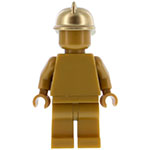 LEGO Minifigur Statue - Pearl Gold with Metallic Gold Fire Helmet CTY0989