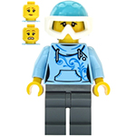 LEGO Minifigur Skier - Female, Bright Light Blue Hoodie, Medium Azure Ski Helmet, Ponytail CTY1088