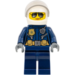 LEGO Minifigure Police - City Motorcyclist Female, Silver Sunglasses, Trans-Clear Visor CTY1121