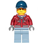 LEGO Minifigur Explorer - Male, Dark Red Hooded Sweatshirt, Dark Blue Cap, Frown, Sweat Drops CTY1172