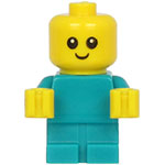 LEGO Minifigure Baby - Dark Turquoise Body with Yellow Hands CTY1186