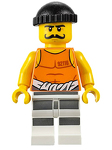 LEGO Minifigure Police - Jail Prisoner 92116 Undershirt, Striped Legs, Black Knit Cap CTY6