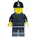 LEGO Minifigur Plain Black Torso with Black Arms, Black Legs, Black Fire Helmet FIRE005