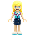 LEGO Minifigur Friends Stephanie, Dark Blue Layered Skirt, Medium Azure and Dark Purple Jacket, Tan Neckline FRND256A