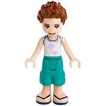 LEGO Minifigure Friends Ethan, Dark Turquoise Shorts, White Top with Palm Trees FRND385