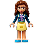 LEGO Minifigur Friends Olivia, Bright Light Yellow Skirt, Dark Blue Jacket, Dark Azure Shoes FRND460