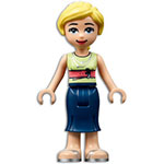 LEGO Minifigure Friends Marisa, Dark Blue Skirt, Yellowish Green Shirt with Coral Belt, Silver Sandals FRND461