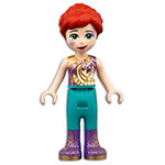 LEGO Minifigure Friends Mia, Dark Purple and Gold Top, Dark Turquoise Pants, Dark Purple Boots with Gold Pattern FRND462