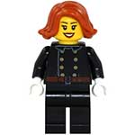 LEGO Minifigure Fire - Jacket with 8 Buttons, Dark Orange Female Hair Short Swept Sideways HOL119