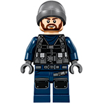 LEGO Minifigure ACU Guard - Male, Dark Bluish Gray Beanie, Light Nougat Head JW018