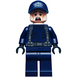 LEGO Minifigure ACU Guard - Male, Dark Blue Cap, Light Nougat Head, Scared JW040