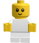 LEGO Minifigur Ninjago Movie Baby - White Body with Yellow Hands, Head with Neck NJO446