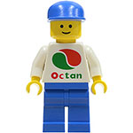 LEGO Minifigur Octan - White Logo, Blue Legs, Blue Cap OCT052