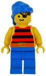 LEGO Pirate Red / Black Stripes Shirt, Blue Legs, Blue Bandana PI028