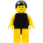 LEGO Minifigure Plain Black Torso with Yellow Arms, Yellow Legs, Black Male Hair PLN040