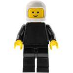 LEGO Minifigura Plain Black Torso with Black Arms, Black Legs, White Classic Helmet PLN051