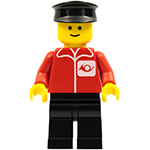 LEGO Minifigur Post Office - Black Legs, Black Hat POST001