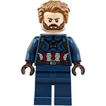 LEGO Minifigur Captain America - Dark Blue Suit, Dark Brown Hands, Hair SH0495