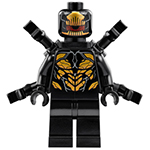 LEGO Minifigure Outrider - Extended Arms, Torso with Long Dark Bluish Gray Tips at Neck SH0505