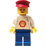 LEGO Minifigur Shell - Classic - Blue Legs, Red Hat (Torso with Trapezoid Sticker) SHELL001A